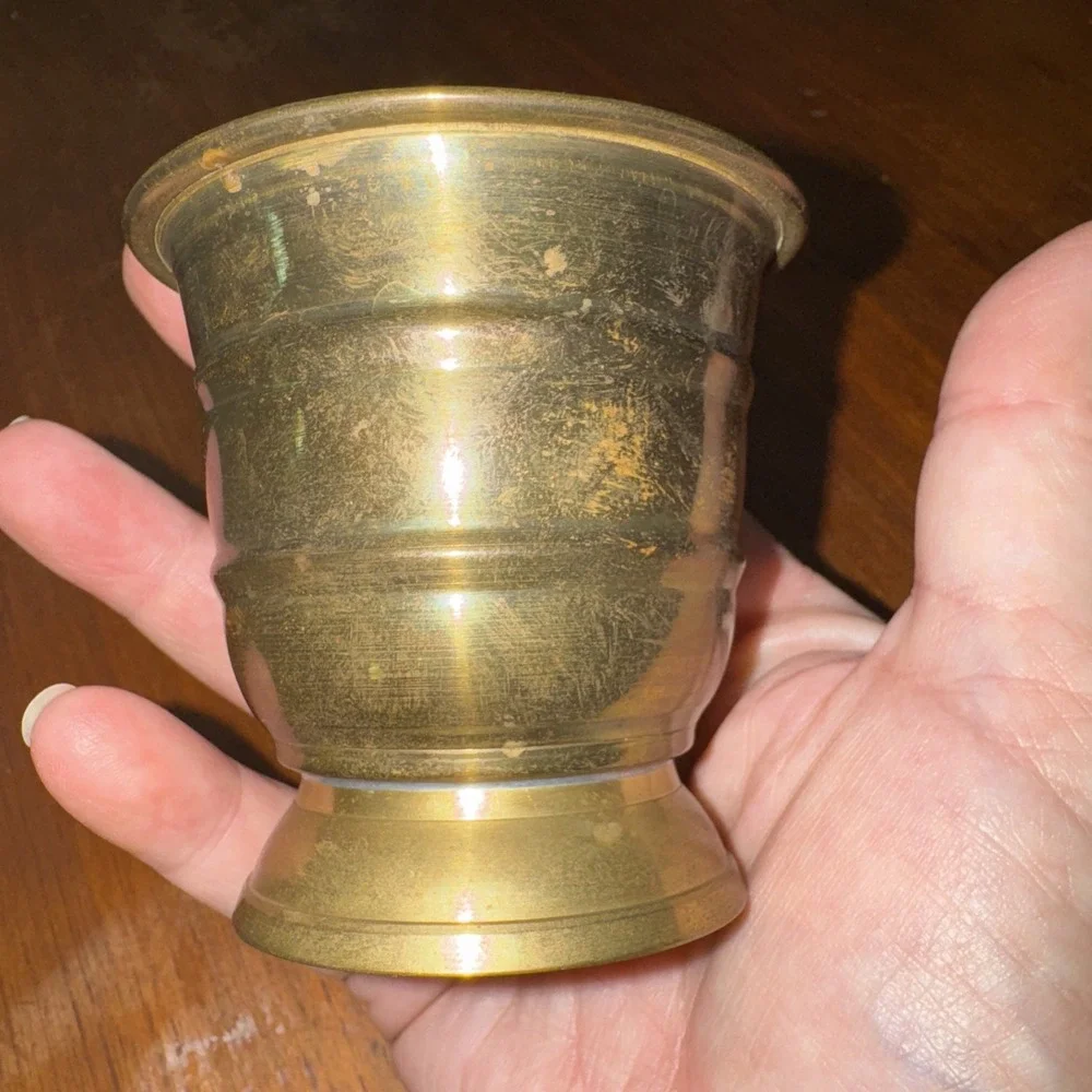 Adorable Vintage Mini Brass Planter Mid‎ Century 1960's OLA51